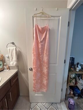 Reformation Pink Satin Slip Dress